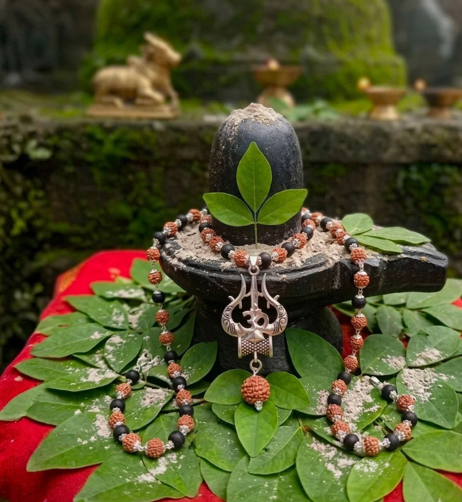 शिव शक्ति कवच: दिव्य रुद्राक्ष एवं त्रिशूल सुरक्षा माला